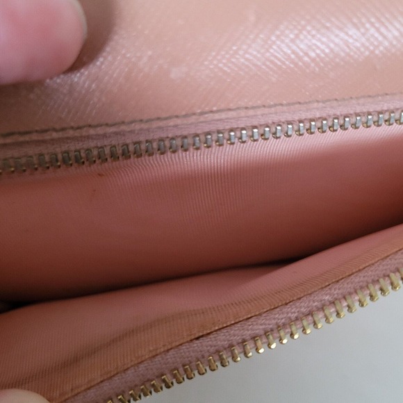 PRADA Saffiano Fiocco Orchidea Wallet Clutch Large Light Pink Envelope Bow Fair - Picture 12 of 15